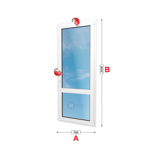 Балконска врата Profilink Premium 5 - 70 мм с двуосов механизъм 70/200см